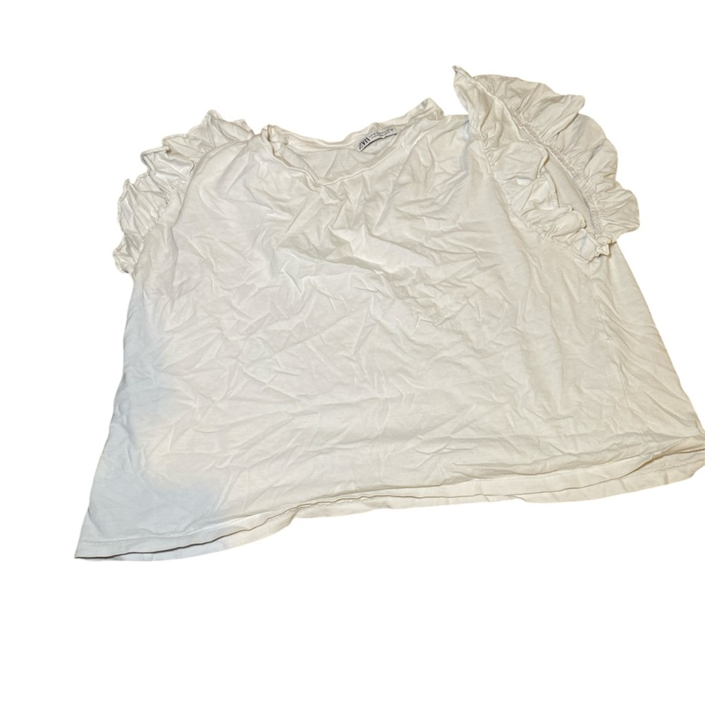Zara Cream Ruffled Blouse